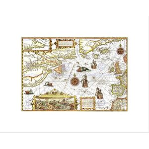 Wee Blue Coo Map Antique North Atlantic Ocean Europe America Wall Art Print Wee Blue Coo Map Antique North Atlantic Ocean Europe America Wall Art Print