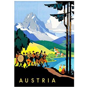Wee Blue Coo Travel Austria Alpine Mountains Traditional Band Lake Wall Art Print Wee Blue Coo Travel Austria Alpine Mountains Traditional Band Lake Wall Art Print