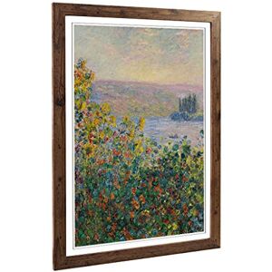 Big Box Art Framed Print of Claude Monet Flower Beds at Vetheuil Design Wall Art Picture Home Decor for Kitchen, Living Room, Bedroom, Hallway, Walnut, A2 / 24.5x18 Inch / 62x45cm Big Box Art Framed Print of Claude Monet Flower Beds at Vetheuil Design Wall Art Picture Home Decor for Kitchen, Living Room, Bedroom, Hallway, Walnut, A2 / 24.5x18 Inch / 62x45cm