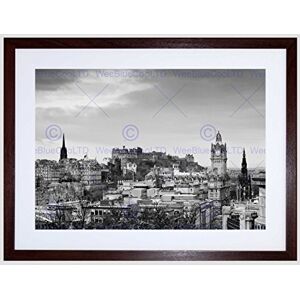 Wee Blue Coo Photo Cityscape Edinburgh Castle Rooftops Black White Framed Wall Art Print Wee Blue Coo Photo Cityscape Edinburgh Castle Rooftops Black White Framed Wall Art Print