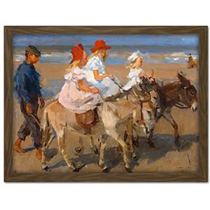 Artery8 Isaac Israels Donkey Rides On The Beach Portrait Artwork Framed Wall Art Print 18X24 Inch Artery8 Isaac Israels Donkey Rides On The Beach Portrait Artwork Framed Wall Art Print 18X24 Inch