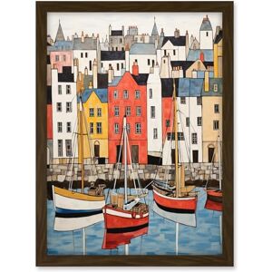 Artery8 Colourful Town Harbour Acrylic Painting Red Yellow Blue Fishing Boats Coastal Townscape Artwork Framed A3 Wall Art Print Artery8 Colourful Town Harbour Acrylic Painting Red Yellow Blue Fishing Boats Coastal Townscape Artwork Framed A3 Wall Art Print
