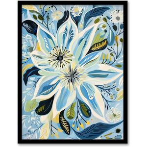 Artery8 Blue Abstract Wildflowers Painting Floral Living Room Artwork Framed Wall Art Print 18X24 Inch Artery8 Blue Abstract Wildflowers Painting Floral Living Room Artwork Framed Wall Art Print 18X24 Inch