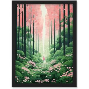 Artery8 Mount Yoshino Cherry Blossom Tree Forest Bright Artwork Baby Pink Green Walk in Nature Trail Artwork Framed A3 Wall Art Print Artery8 Mount Yoshino Cherry Blossom Tree Forest Bright Artwork Baby Pink Green Walk in Nature Trail Artwork Framed A3 Wall Art Print