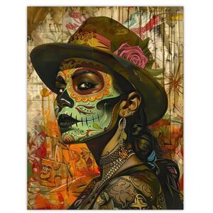 Artery8 Mexican Day of the Dead Portrait Street Art Tattoos Living Room Large Wall Art Poster Print Thick Paper 18X24 Inch Artery8 Mexican Day of the Dead Portrait Street Art Tattoos Living Room Large Wall Art Poster Print Thick Paper 18X24 Inch
