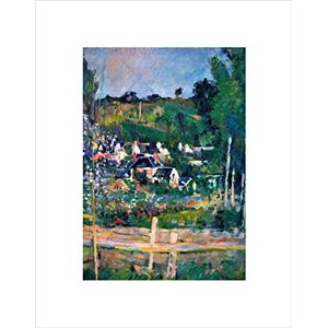 Wee Blue Coo Cezanne Village Behind View Auvers Sur Oise Fence Wall Art Print Wee Blue Coo Cezanne Village Behind View Auvers Sur Oise Fence Wall Art Print