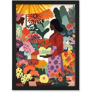 Artery8 Danish Pastel Aesthetic Florist Flower Market Watercolour Painting Woman Floral Artwork Framed A3 Wall Art Print Artery8 Danish Pastel Aesthetic Florist Flower Market Watercolour Painting Woman Floral Artwork Framed A3 Wall Art Print