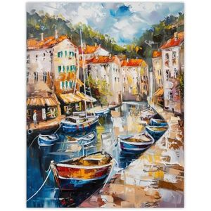 Artery8 French Fishing Town Canal Boats Townscape Living Room Extra Large XL Wall Art Poster Print Artery8 French Fishing Town Canal Boats Townscape Living Room Extra Large XL Wall Art Poster Print