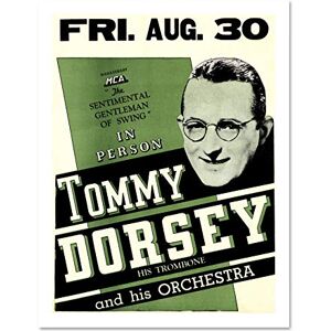 Wee Blue Coo Music Concert Advert Tommy Dorsey Trombone Legend USA Large Framed Art Print Poster Wall Decor 18x24 inch Wee Blue Coo Music Concert Advert Tommy Dorsey Trombone Legend USA Large Framed Art Print Poster Wall Decor 18x24 inch
