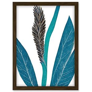 Doppelganger33 LTD Tropical Plant Abstract Pastel Feather Blue Teal Leaves Artwork Framed Wall Art Print A4 Doppelganger33 LTD Tropical Plant Abstract Pastel Feather Blue Teal Leaves Artwork Framed Wall Art Print A4