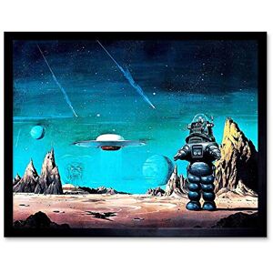 Wee Blue Coo Movie Film Painting Robby Robot Forbidden Planet Space Stars Sci Fi USA Art Print Framed Poster Wall Decor 12X16 Inch Wee Blue Coo Movie Film Painting Robby Robot Forbidden Planet Space Stars Sci Fi USA Art Print Framed Poster Wall Decor 12X16 Inch