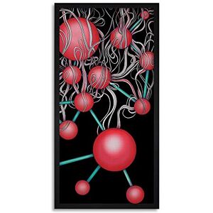 Artery8 Molecules Abstract Ilustration Orange Painting Framed Wall Art Print Long 25X12 Inch Artery8 Molecules Abstract Ilustration Orange Painting Framed Wall Art Print Long 25X12 Inch