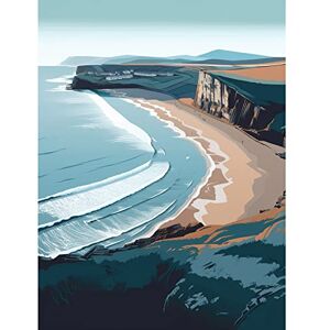 Artery8 Rhossili Bay Cliffs Over Beach Coastal Landscape Extra Large XL Wall Art Poster Print Artery8 Rhossili Bay Cliffs Over Beach Coastal Landscape Extra Large XL Wall Art Poster Print