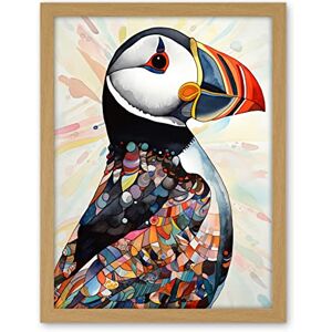 Artery8 Multicolour Pattern Feather Puffin Bird Folk Art Artwork Framed Wall Art Print 18X24 Inch Artery8 Multicolour Pattern Feather Puffin Bird Folk Art Artwork Framed Wall Art Print 18X24 Inch