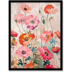 Artery8 Poppy Flowers Orange Pink Red Floral Oil Painting For Living Room Artwork Framed Wall Art Print 18X24 Inch Artery8 Poppy Flowers Orange Pink Red Floral Oil Painting For Living Room Artwork Framed Wall Art Print 18X24 Inch