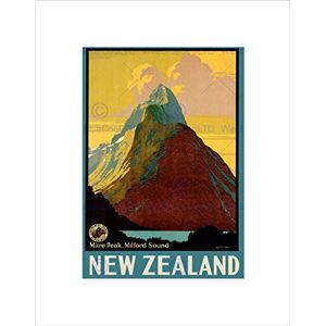 Wee Blue Coo TRAVEL MITRE PEAK MILFORD SOUND NEW ZEALAND LAKE CLOUD FRAMED ART PRINT B12X6468 Wee Blue Coo TRAVEL MITRE PEAK MILFORD SOUND NEW ZEALAND LAKE CLOUD FRAMED ART PRINT B12X6468
