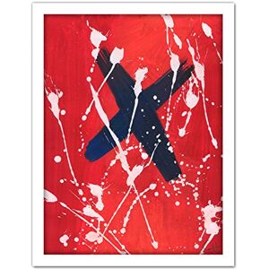 Artery8 Hendo Tanuki Abstract Red Painting Cross Paint Splat D Artwork Framed Wall Art Print 18X24 Inch Artery8 Hendo Tanuki Abstract Red Painting Cross Paint Splat D Artwork Framed Wall Art Print 18X24 Inch