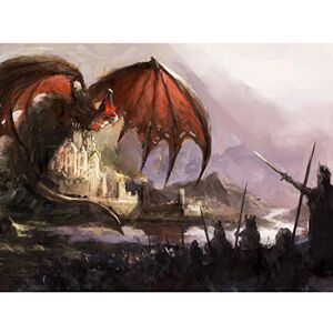 Wee Blue Coo Painting Drawing Fantasy Battle Dragon Warriors Large Art Print Poster Wall Decor 18x24 inch Wee Blue Coo Painting Drawing Fantasy Battle Dragon Warriors Large Art Print Poster Wall Decor 18x24 inch