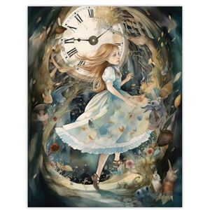 Artery8 Alice In Wonderland Watercolour Down The Rabbit Hole Whimsical Magical Adventure Painting Extra Large XL Wall Art Poster Print Artery8 Alice In Wonderland Watercolour Down The Rabbit Hole Whimsical Magical Adventure Painting Extra Large XL Wall Art Poster Print