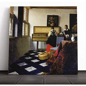 Big Box Art Canvas Print Wall Art Johannes Vermeer The Music Lesson Mounted & Stretched Box Frame Picture Home Decor for Kitchen, Living Room, Bedroom, Hallway, Muli-Colour, 14x14 Inch Big Box Art Canvas Print Wall Art Johannes Vermeer The Music Lesson Mounted & Stretched Box Frame Picture Home Decor for Kitchen, Living Room, Bedroom, Hallway, Muli-Colour, 14x14 Inch
