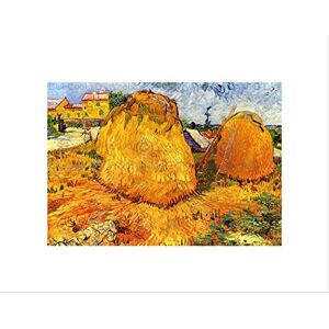 Wee Blue Coo VAN GOGH HAYSTACKS IN PROVENCE 1888 BLACK FRAMED ART PRINT B12X2076 Wee Blue Coo VAN GOGH HAYSTACKS IN PROVENCE 1888 BLACK FRAMED ART PRINT B12X2076