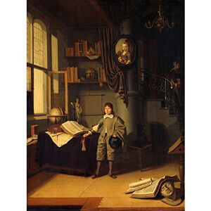 Artery8 Van Gaesbeeck Young Man In A Study Painting Large XL Wall Art Canvas Print Artery8 Van Gaesbeeck Young Man In A Study Painting Large XL Wall Art Canvas Print