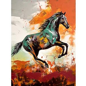 Artery8 Wild Horse Galloping Across a Barren Landscape Extra Large XL Wall Art Poster Print Artery8 Wild Horse Galloping Across a Barren Landscape Extra Large XL Wall Art Poster Print