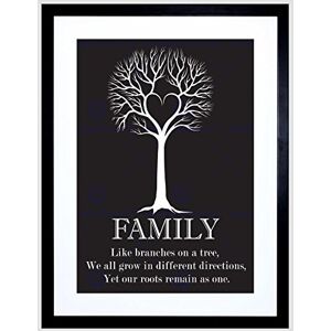 Wee Blue Coo Family Roots Quote Motivation Typography B&W Heart Tree Framed Wall Art Print Wee Blue Coo Family Roots Quote Motivation Typography B&W Heart Tree Framed Wall Art Print