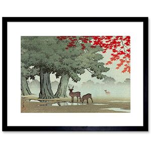 Wee Blue Coo Nature Landscape Tree Deer Japan Kawase Hasui Framed Wall Art Print Wee Blue Coo Nature Landscape Tree Deer Japan Kawase Hasui Framed Wall Art Print