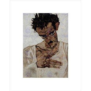 Wee Blue Coo Egon Schiele Self Portrait With Lowered Head Old Master Wall Art Print Wee Blue Coo Egon Schiele Self Portrait With Lowered Head Old Master Wall Art Print