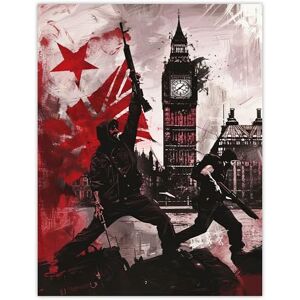 Artery8 UK Anarchy Big Ben Tower London Painting Living Room Extra Large XL Wall Art Poster Print Artery8 UK Anarchy Big Ben Tower London Painting Living Room Extra Large XL Wall Art Poster Print