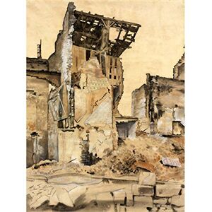 Fine Art Prints Kennington Shattered House WWI War Painting Art Print Canvas Premium Wall Decor Poster Mural Fine Art Prints Kennington Shattered House WWI War Painting Art Print Canvas Premium Wall Decor Poster Mural