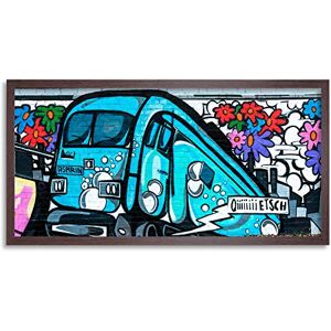 Wee Blue Coo Graffiti Subway Train Long Panel Framed Wall Art Print Wee Blue Coo Graffiti Subway Train Long Panel Framed Wall Art Print