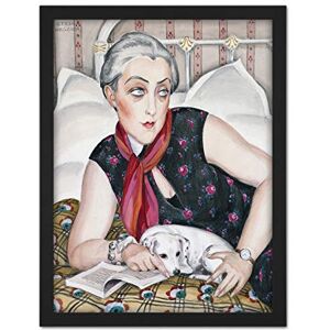 Artery8 Gerda Wegener Woman Dog Reading Painting Artwork Framed Wall Art Print 18X24 Inch Artery8 Gerda Wegener Woman Dog Reading Painting Artwork Framed Wall Art Print 18X24 Inch