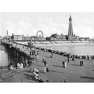 Wee Blue Coo Blackpool From North Pier England Ii Old BW Art Print Poster Wall Decor 12X16 Inch Wee Blue Coo Blackpool From North Pier England Ii Old BW Art Print Poster Wall Decor 12X16 Inch