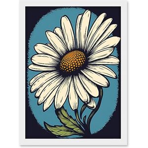 Artery8 A Single Daisy Flower Bloom Bold Rockabilly Americana 50s Artwork Framed A3 Wall Art Print Artery8 A Single Daisy Flower Bloom Bold Rockabilly Americana 50s Artwork Framed A3 Wall Art Print