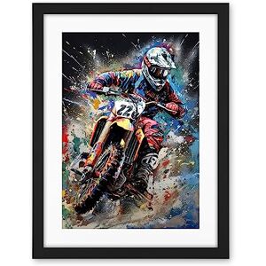 Artery8 Motocross Race Action Shot Extreme Sport Painting Artwork Framed Wall Art Print 18X24 Inch Artery8 Motocross Race Action Shot Extreme Sport Painting Artwork Framed Wall Art Print 18X24 Inch
