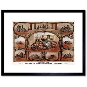 Wee Blue Coo Cultural Memorabilia Fire Engine Brigade Amoskeag Vintage Ad Art Framed Wall Art Print Wee Blue Coo Cultural Memorabilia Fire Engine Brigade Amoskeag Vintage Ad Art Framed Wall Art Print