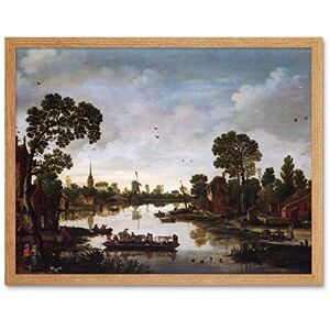 Artery8 Van De Velde Cattle Ferry Boat Landscape Painting Art Print Framed Poster Wall Decor 12x16 inch Artery8 Van De Velde Cattle Ferry Boat Landscape Painting Art Print Framed Poster Wall Decor 12x16 inch