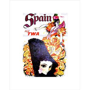 Wee Blue Coo Travel Advert Spain Fly Airline Flamenco Dancer Wall Art Print Wee Blue Coo Travel Advert Spain Fly Airline Flamenco Dancer Wall Art Print