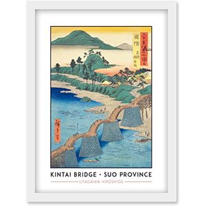 Wee Blue Coo Iwakuni, Kintai Bridge Suo Province Utagawa Hiroshige Japanese Woodblock Classic Collection Artwork Framed Wall Art Print A4 Wee Blue Coo Iwakuni, Kintai Bridge Suo Province Utagawa Hiroshige Japanese Woodblock Classic Collection Artwork Framed Wall Art Print A4