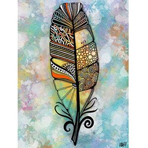 Artery8 Abstract Patterned Funky Feather Painting Large Wall Art Poster Print Thick Paper 18X24 Inch Artery8 Abstract Patterned Funky Feather Painting Large Wall Art Poster Print Thick Paper 18X24 Inch