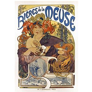 Wee Blue Coo Ad Beer Of Meuse Paris France Picture Wall Art Print Wee Blue Coo Ad Beer Of Meuse Paris France Picture Wall Art Print