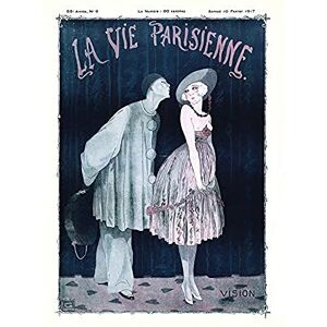 Artery8 La Vie Parisienne Kissing Pierrot Clown Magazine Cover Art Print Canvas Premium Wall Decor Poster Mural Artery8 La Vie Parisienne Kissing Pierrot Clown Magazine Cover Art Print Canvas Premium Wall Decor Poster Mural