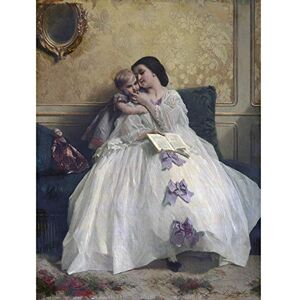 Artery8 Gustave Leonard De Jonghe Mother And Child C1861 Painting Art Print Canvas Premium Wall Decor Poster Mural Artery8 Gustave Leonard De Jonghe Mother And Child C1861 Painting Art Print Canvas Premium Wall Decor Poster Mural