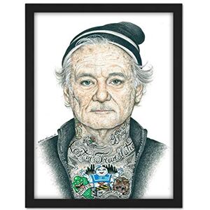 Wee Blue Coo Bill Murray Tattoo Inked Ikons Wayne Maguire Artwork Framed Wall Art Print 18X24 Inch Wee Blue Coo Bill Murray Tattoo Inked Ikons Wayne Maguire Artwork Framed Wall Art Print 18X24 Inch