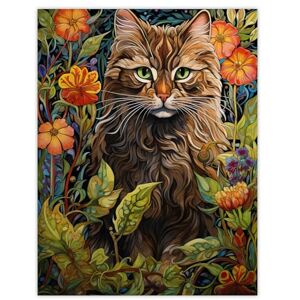 Artery8 Cat In Flower Field Blooms Stylised Graphic Painting Colourful Psychedelic Animal Portrait Large Wall Art Poster Print Thick Paper 18X24 Inch Artery8 Cat In Flower Field Blooms Stylised Graphic Painting Colourful Psychedelic Animal Portrait Large Wall Art Poster Print Thick Paper 18X24 Inch