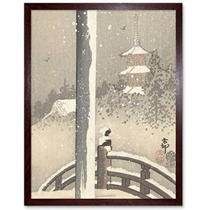 Artery8 Ohara Koson Torii Gate In The Snow Bird Japanese Art Print Framed Poster Wall Decor 12x16 inch Artery8 Ohara Koson Torii Gate In The Snow Bird Japanese Art Print Framed Poster Wall Decor 12x16 inch