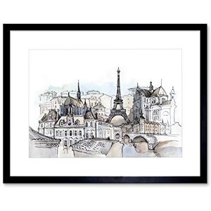 Wee Blue Coo France Ink Drawing Paris Artwork Framed Wall Art Print 9X7 Inch Wee Blue Coo France Ink Drawing Paris Artwork Framed Wall Art Print 9X7 Inch
