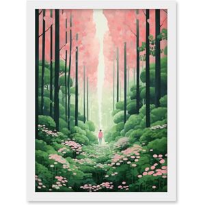 Artery8 Mount Yoshino Cherry Blossom Tree Forest Bright Artwork Baby Pink Green Walk in Nature Trail Artwork Framed A3 Wall Art Print Artery8 Mount Yoshino Cherry Blossom Tree Forest Bright Artwork Baby Pink Green Walk in Nature Trail Artwork Framed A3 Wall Art Print